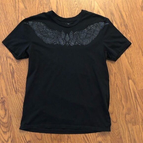 Armani Exchange A|X Black Jeweled Wings Tee Small - Picture 1 of 5